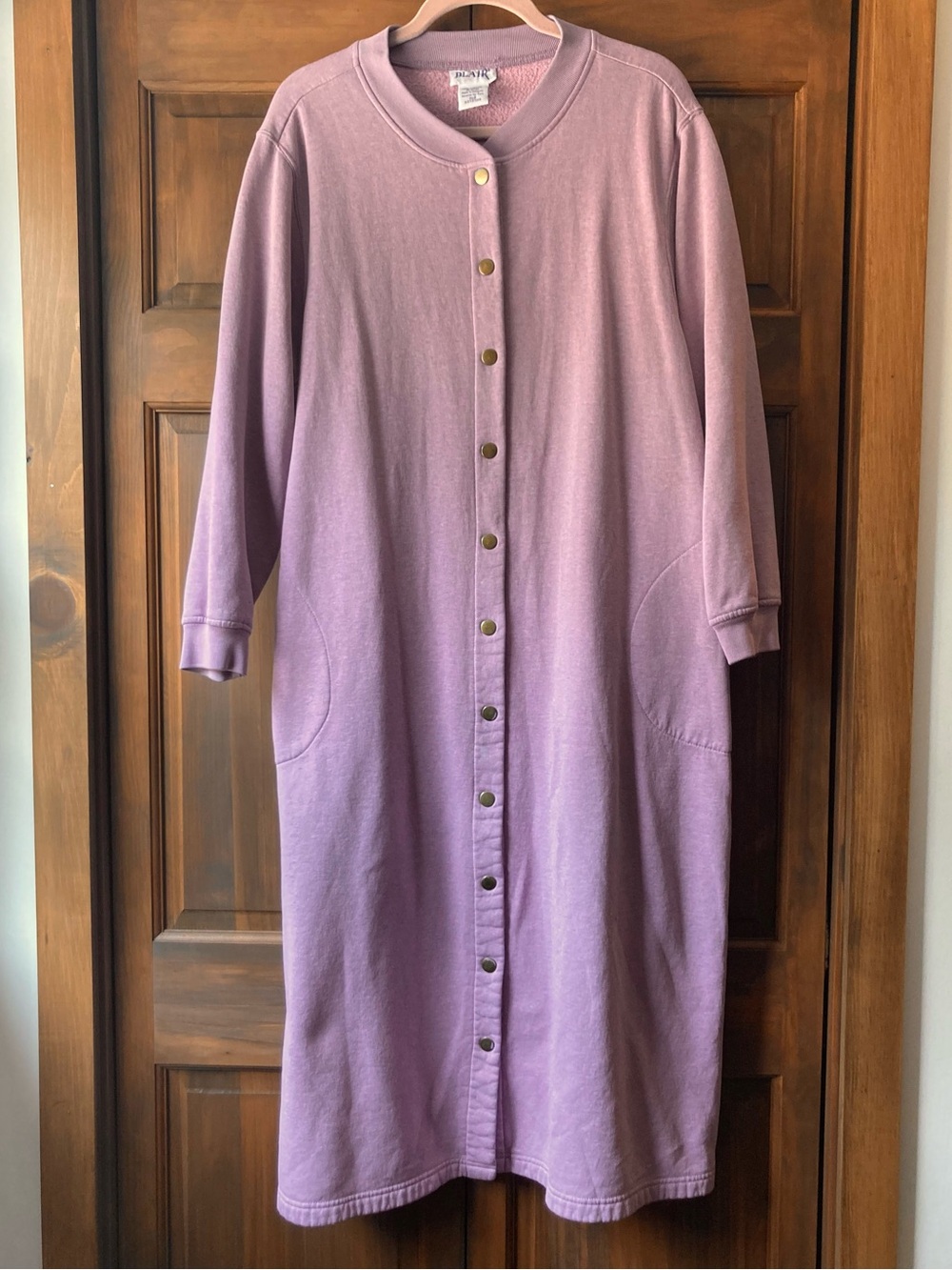 Blair Casual Purple Snap-Button Sweatshirt-Robe XL